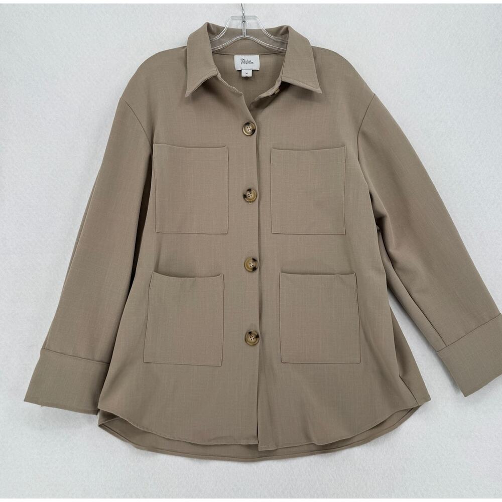 The Regular Program Womens Beige Collared The Cargo Jacket Sz M